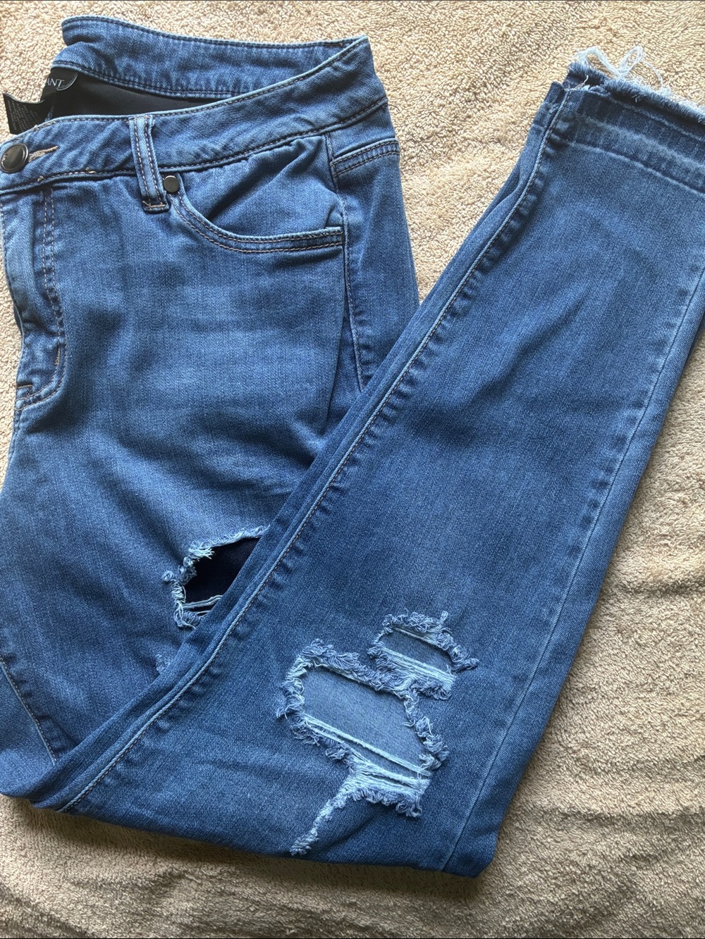 Lane Bryant 16 Blue Distressed Skinny Jeans